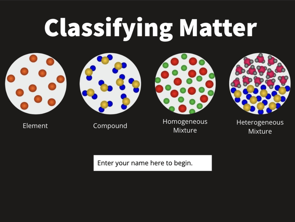 Classifying Matter